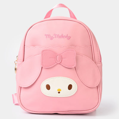 Fancy Backpack Cute Face Design Baby Pink