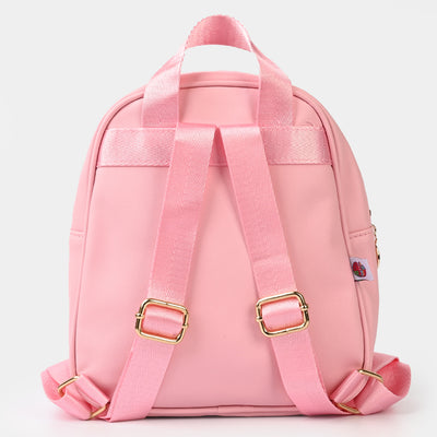 Fancy Backpack Cute Face Design Baby Pink