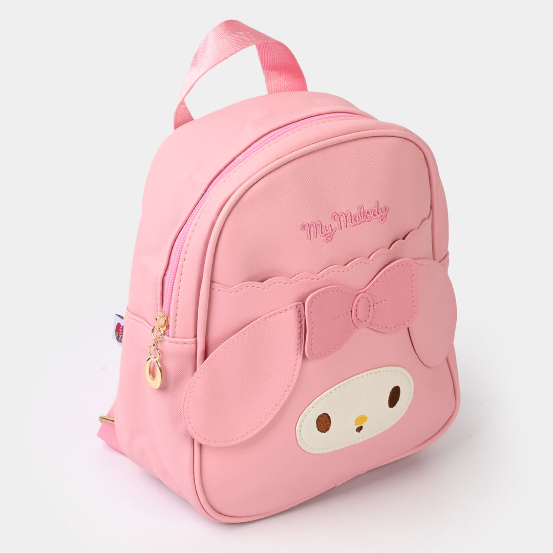 Fancy Backpack Cute Face Design Baby Pink