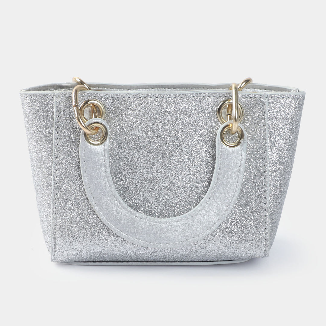 Girls Fancy Hand Bag | SILVER