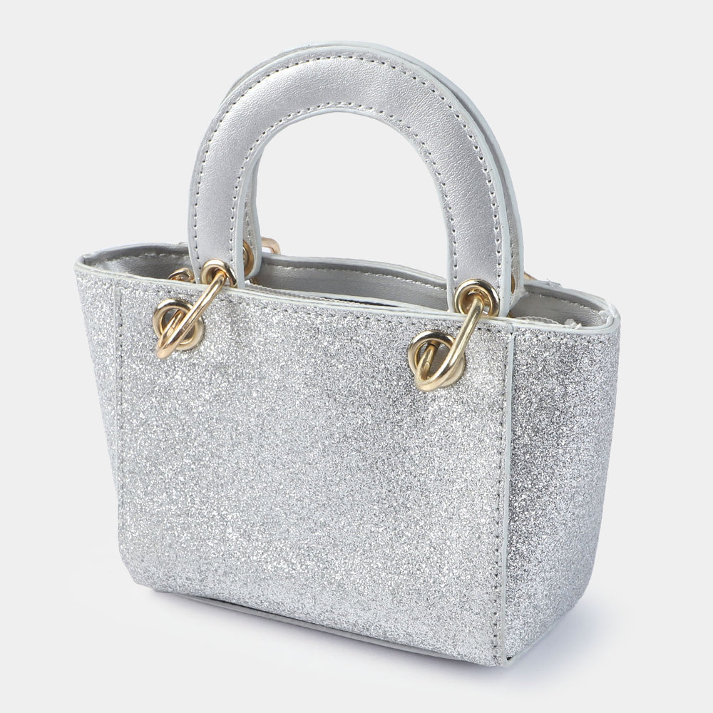 Girls Fancy Hand Bag | SILVER