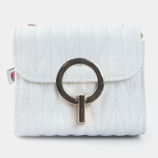 Girls Fancy Hand Bag | White