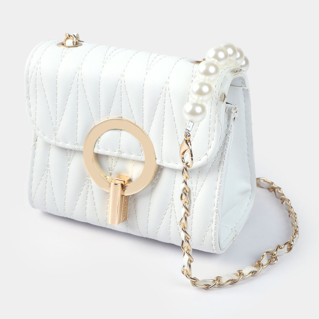 Girls Fancy Hand Bag | White