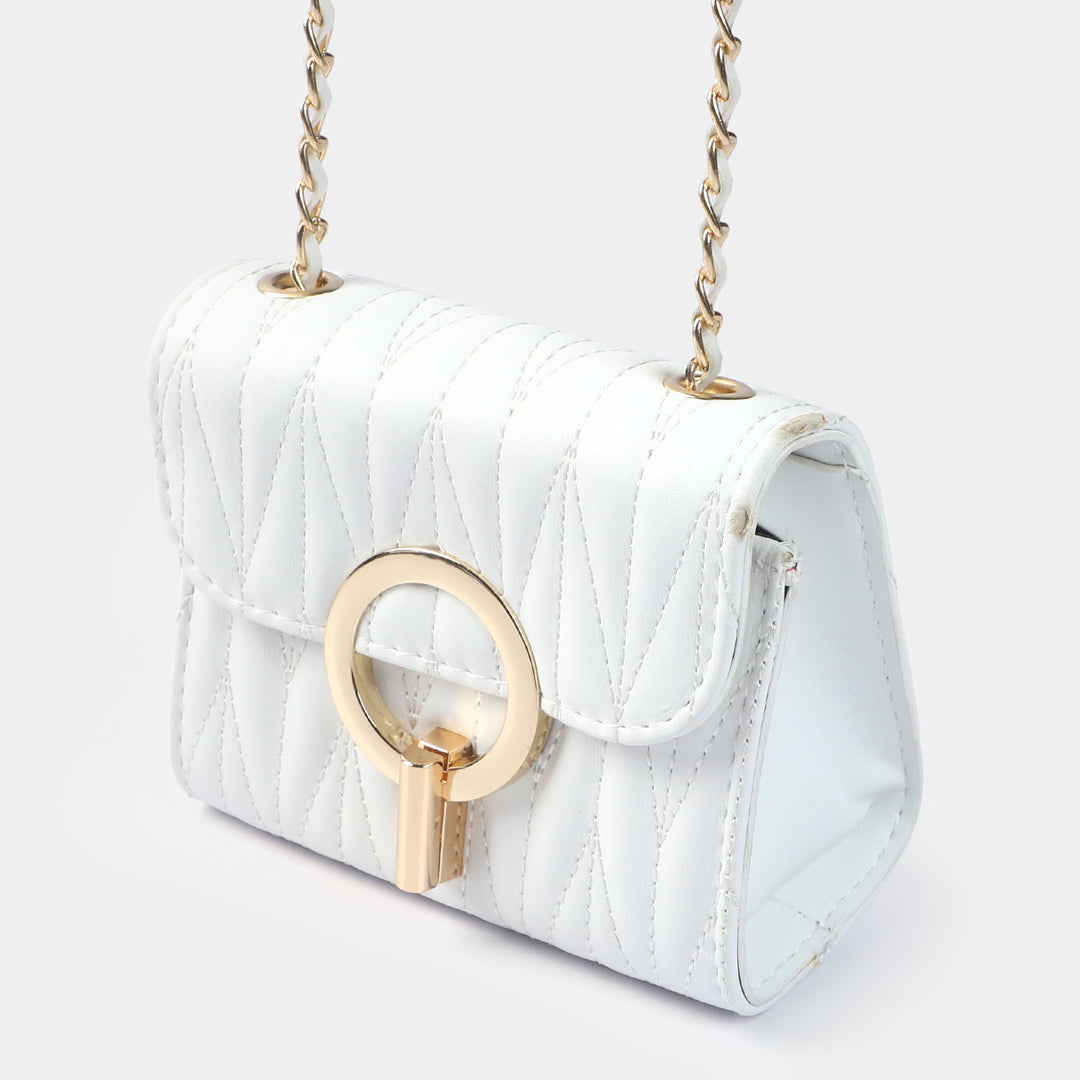 Girls Fancy Hand Bag | White