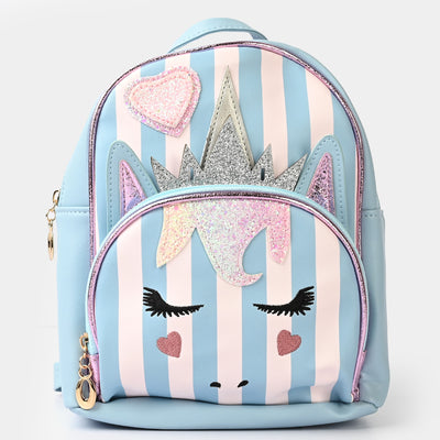 Fancy Backpack Cute Face Design Blue