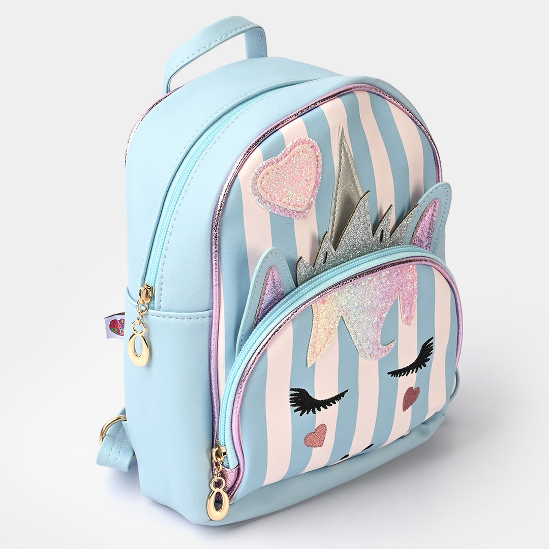 Fancy Backpack Cute Face Design Blue