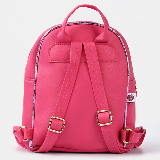 Fancy Backpack Cute Face Design Fuchsia