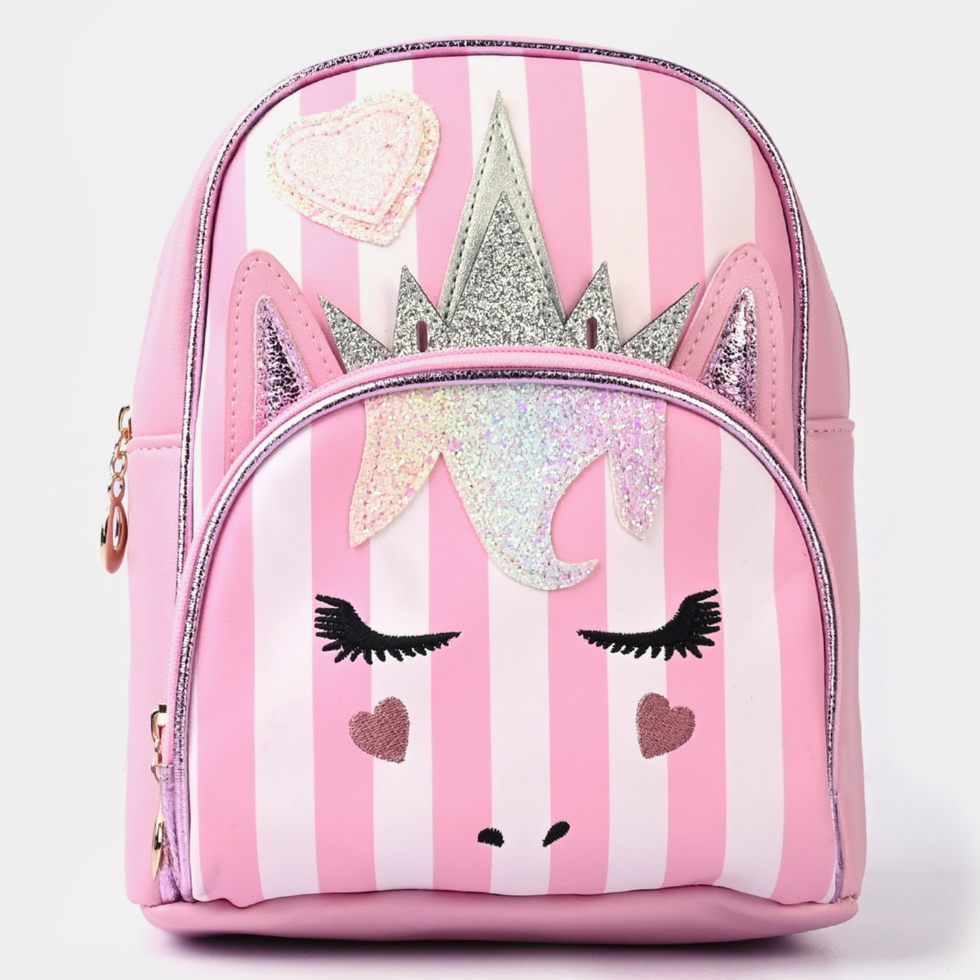 Fancy Backpack Cute Face Design Pink