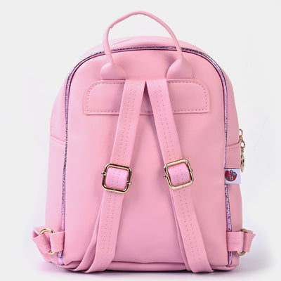 Fancy Backpack Cute Face Design Pink