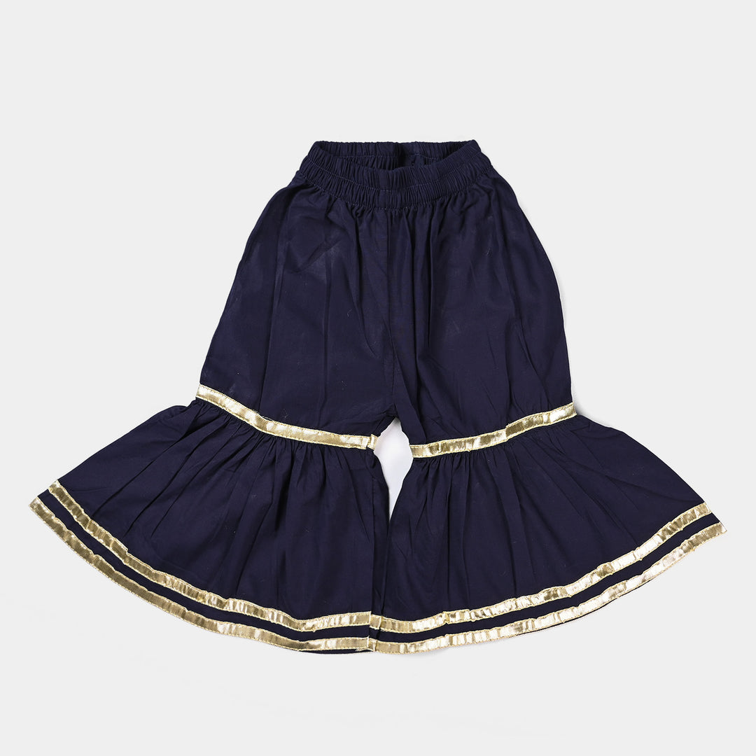 Infant Girls Jacquard 3Pcs Rang Nikhaar-Navy Blue