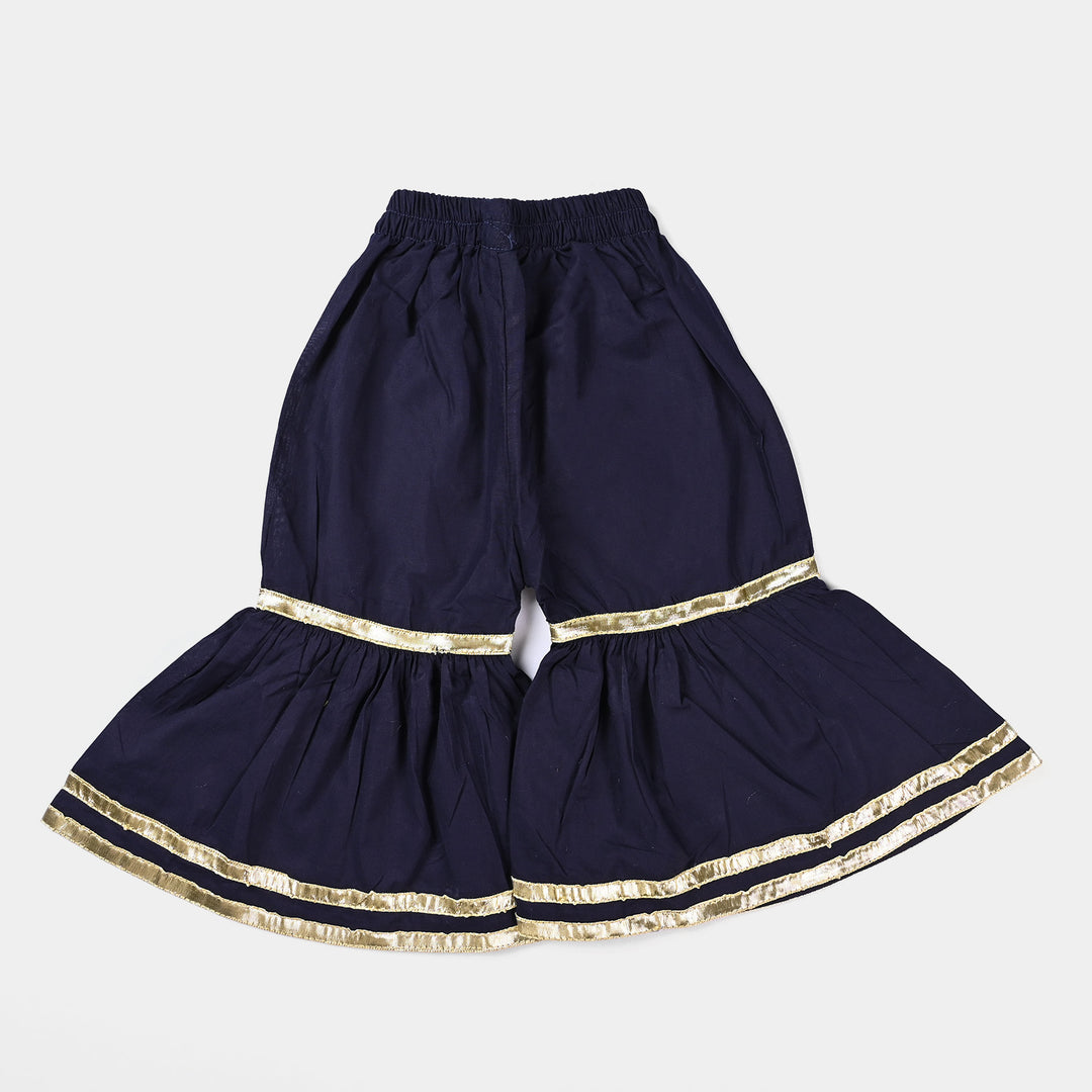 Infant Girls Jacquard 3Pcs Rang Nikhaar-Navy Blue