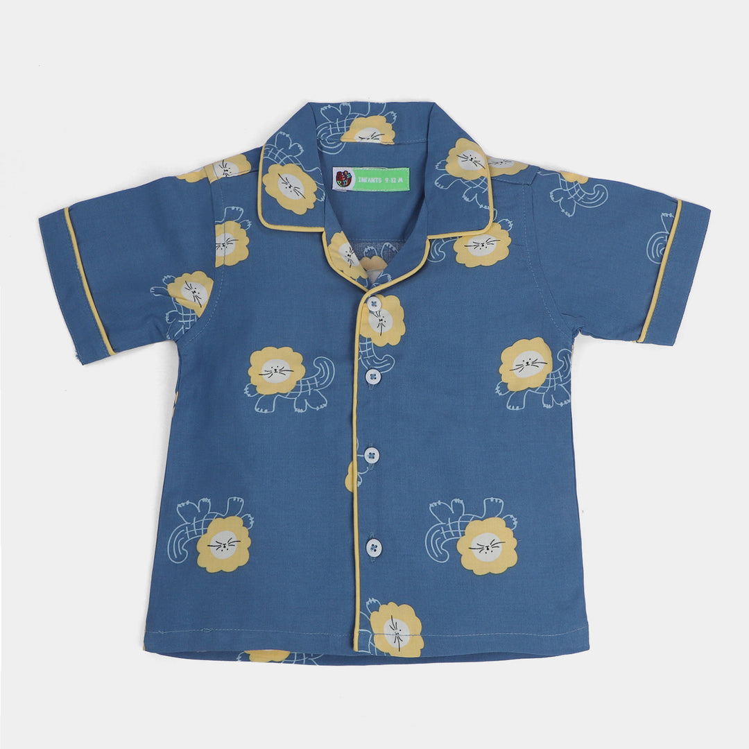 Infant Boys Woven Nightwear Little Lion -Blue