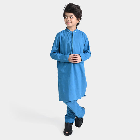 Boys Cotton Slub 3-Piece Suit (Puff Print)-Turkish