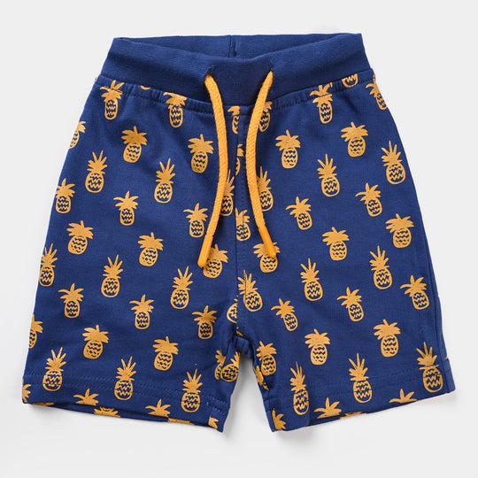 Infant Boys Cotton Terry Knitted Short Pineapple-True Navy