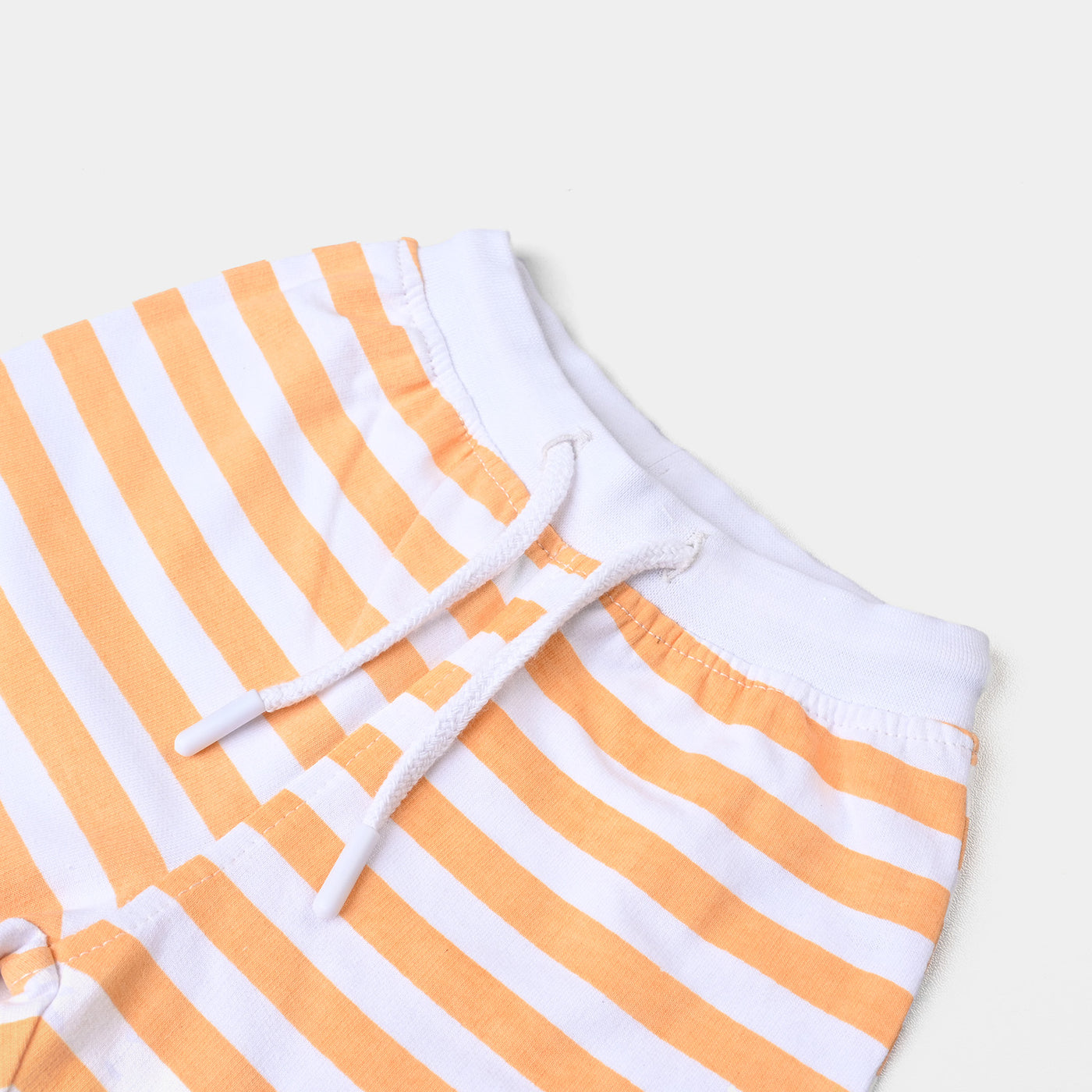 Infant Boys Cotton Terry Knitted Short Stripes-White