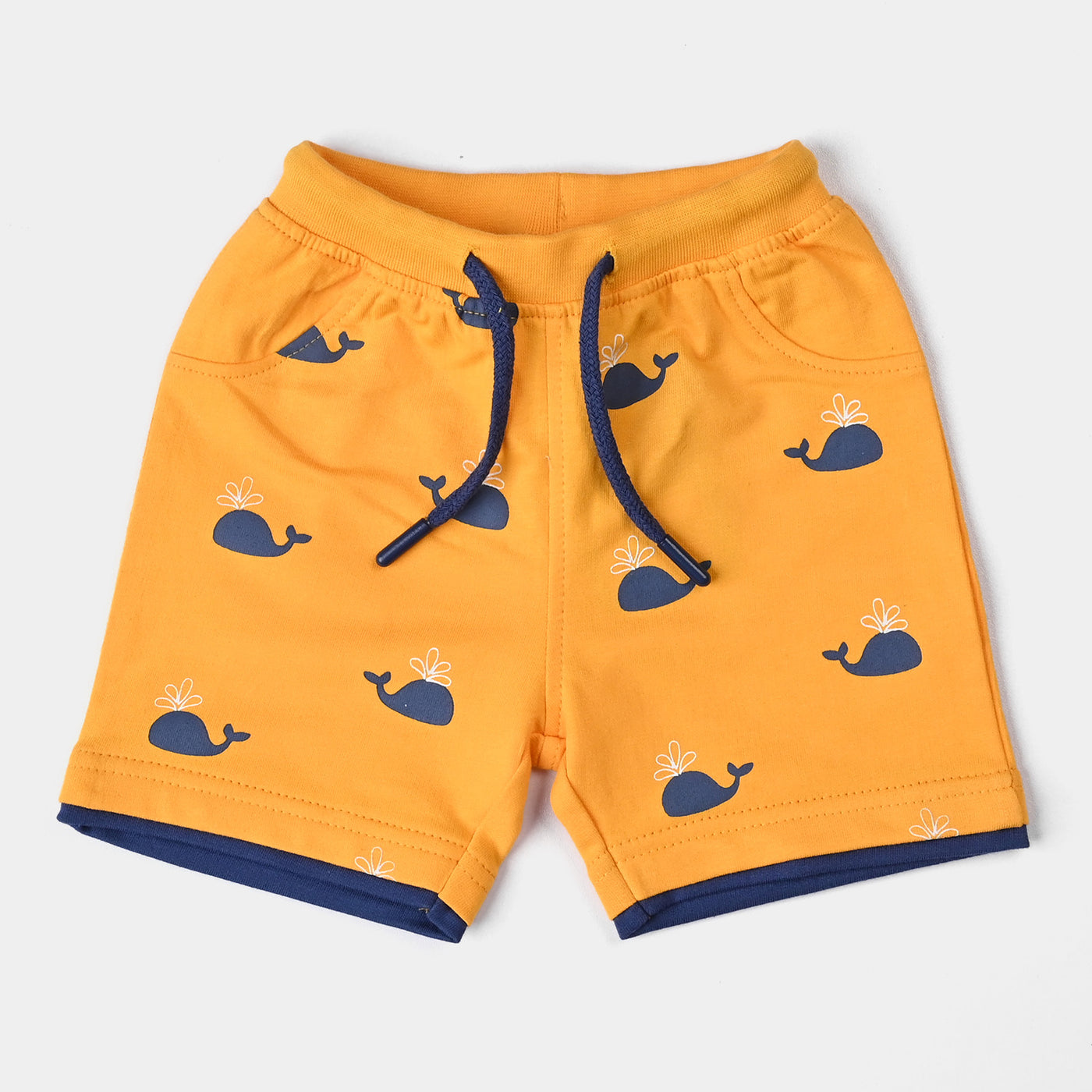 Infant Boys Cotton Terry Knitted Short Whale-Citrus