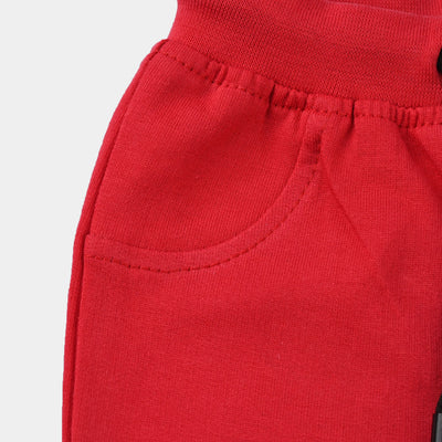 Infant Boys Cotton Terry Knitted Short-Poppy Red