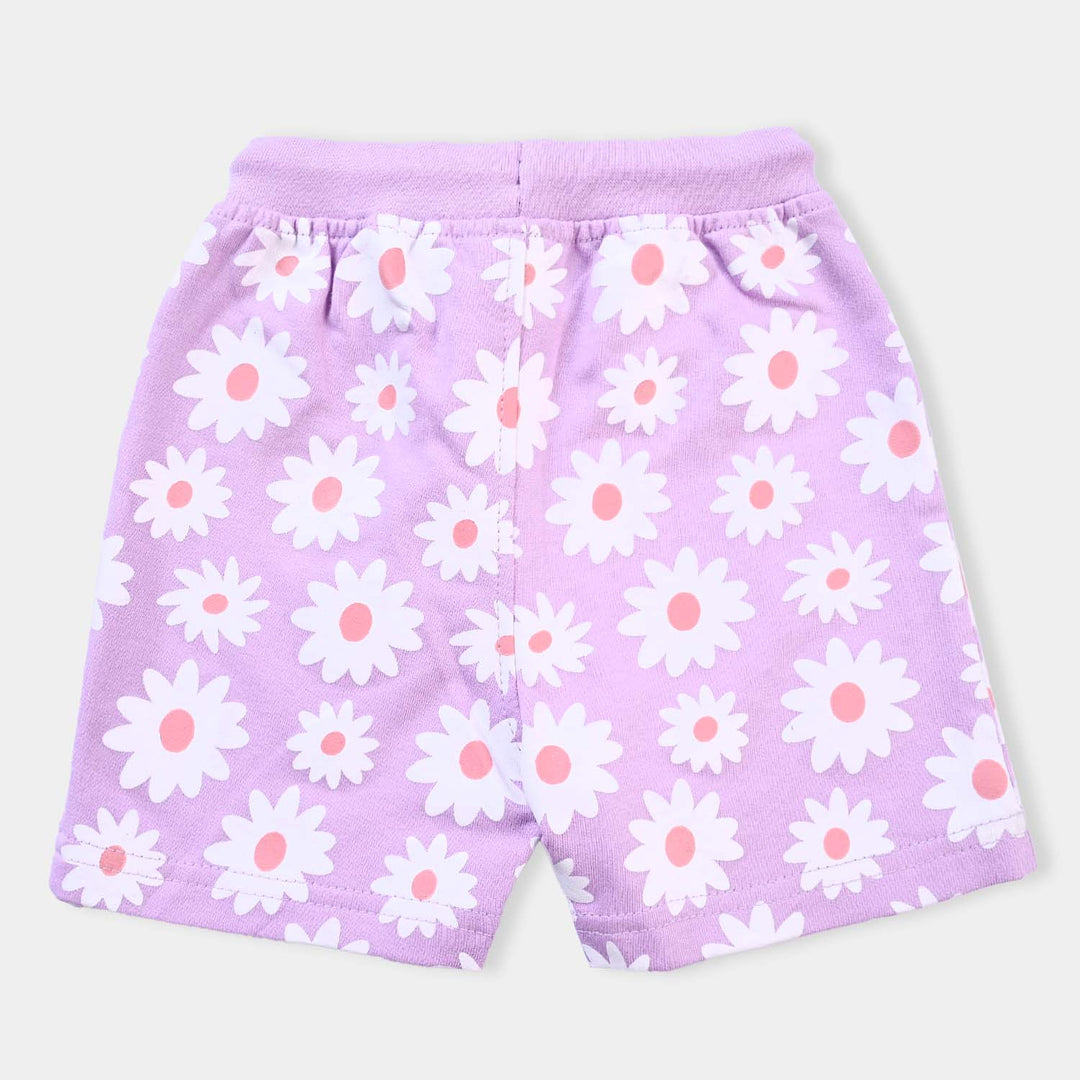 Infant Girls Cotton Terry Knitted Short Flower-Tulip