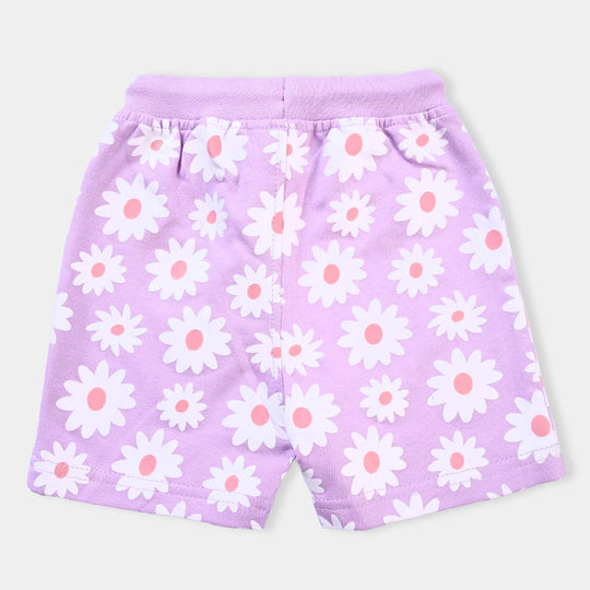 Infant Girls Cotton Terry Knitted Short Flower-Tulip