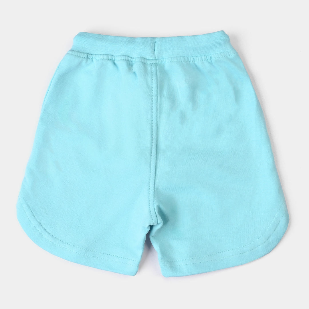 Infant Girls Cotton Terry Knitted Short Rainbow-T.Turquois