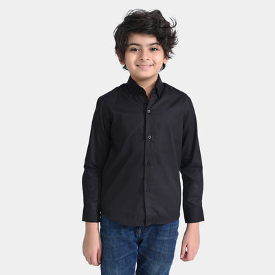 Boys Oxford Formal Shirt-BLACK