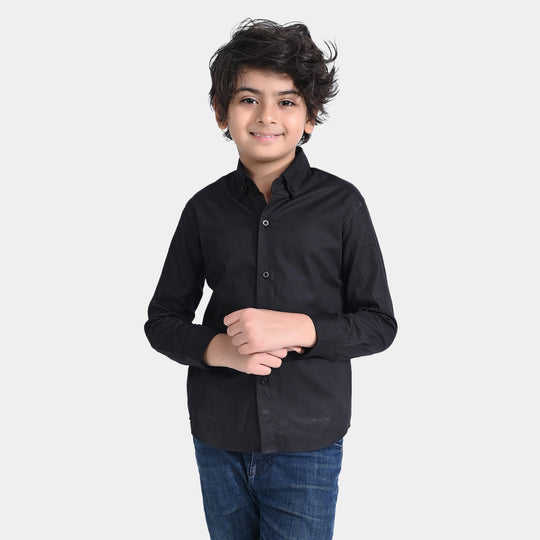 Boys Oxford Formal Shirt-BLACK