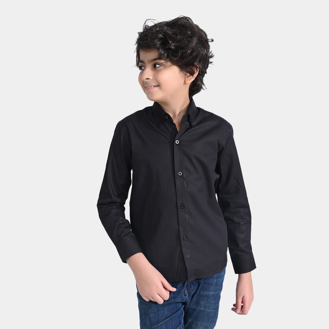 Boys Oxford Formal Shirt-BLACK