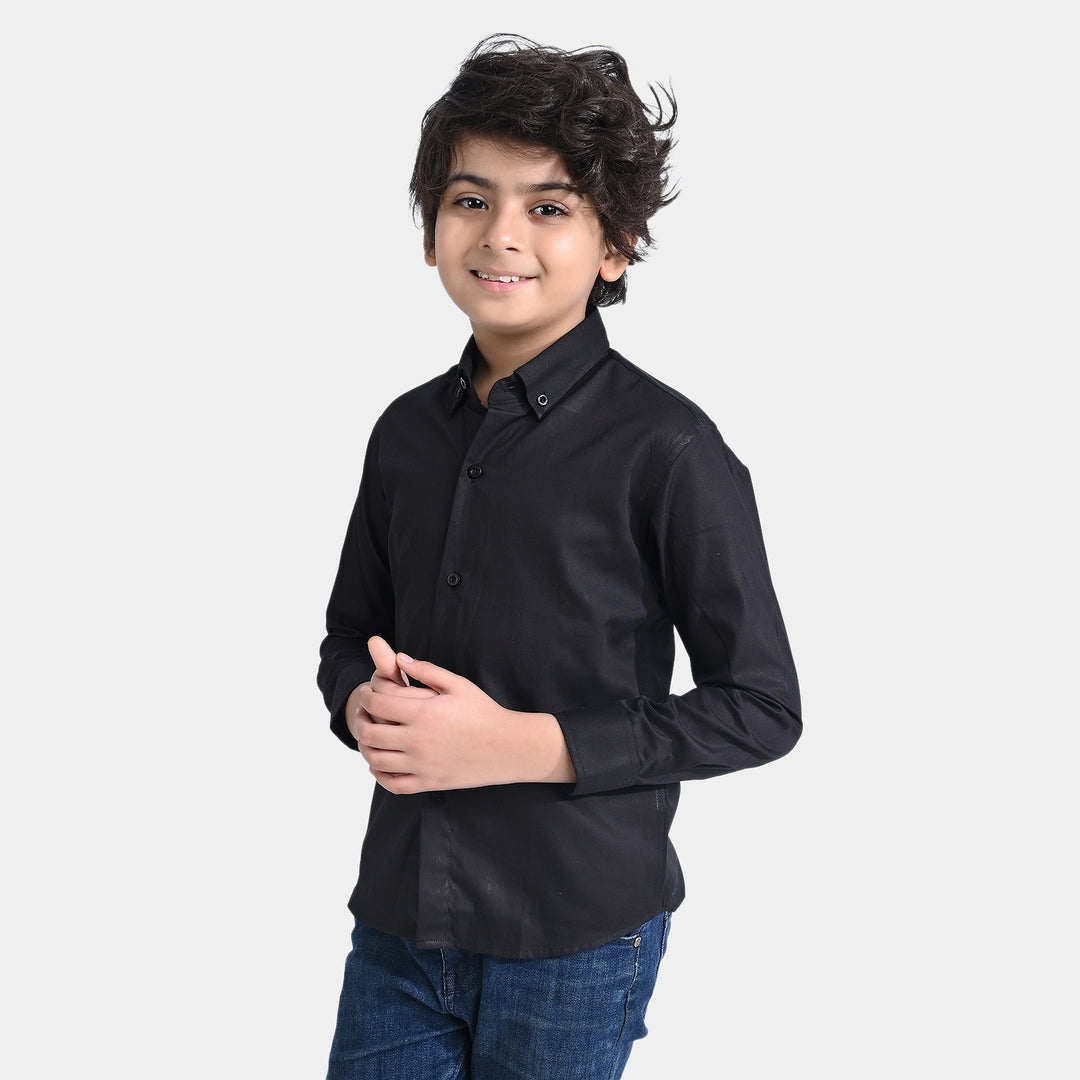 Boys Oxford Formal Shirt-BLACK