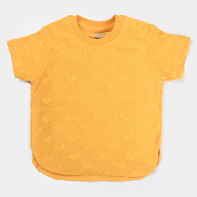 Infant Girls Jacquard T-Shirt Hearts | Citrus