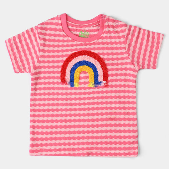 Infant Girls  Jacquard T-Shirt Rainbow-Pink