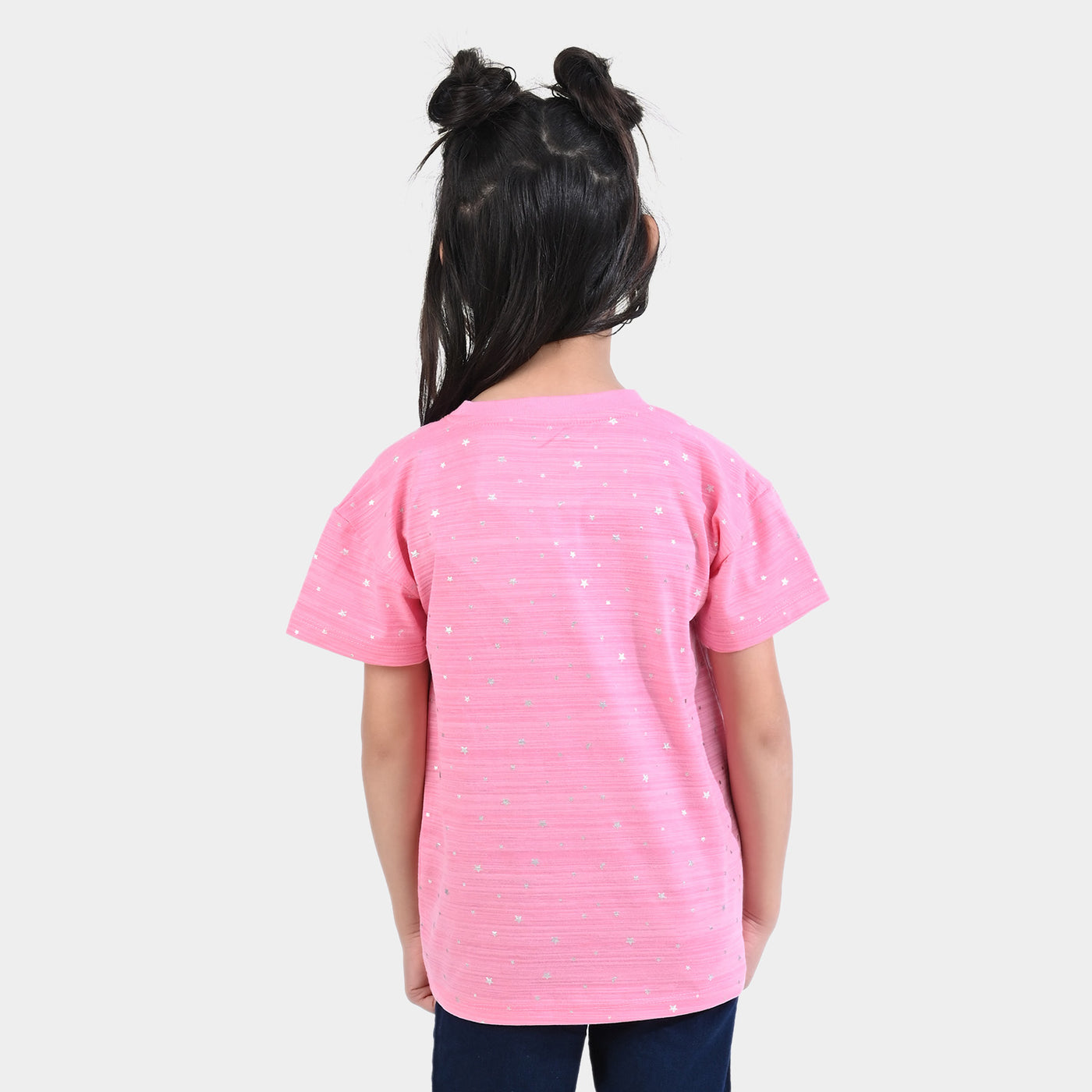 Girls Poly Cotton Jersey T-Shirt Character - Pink