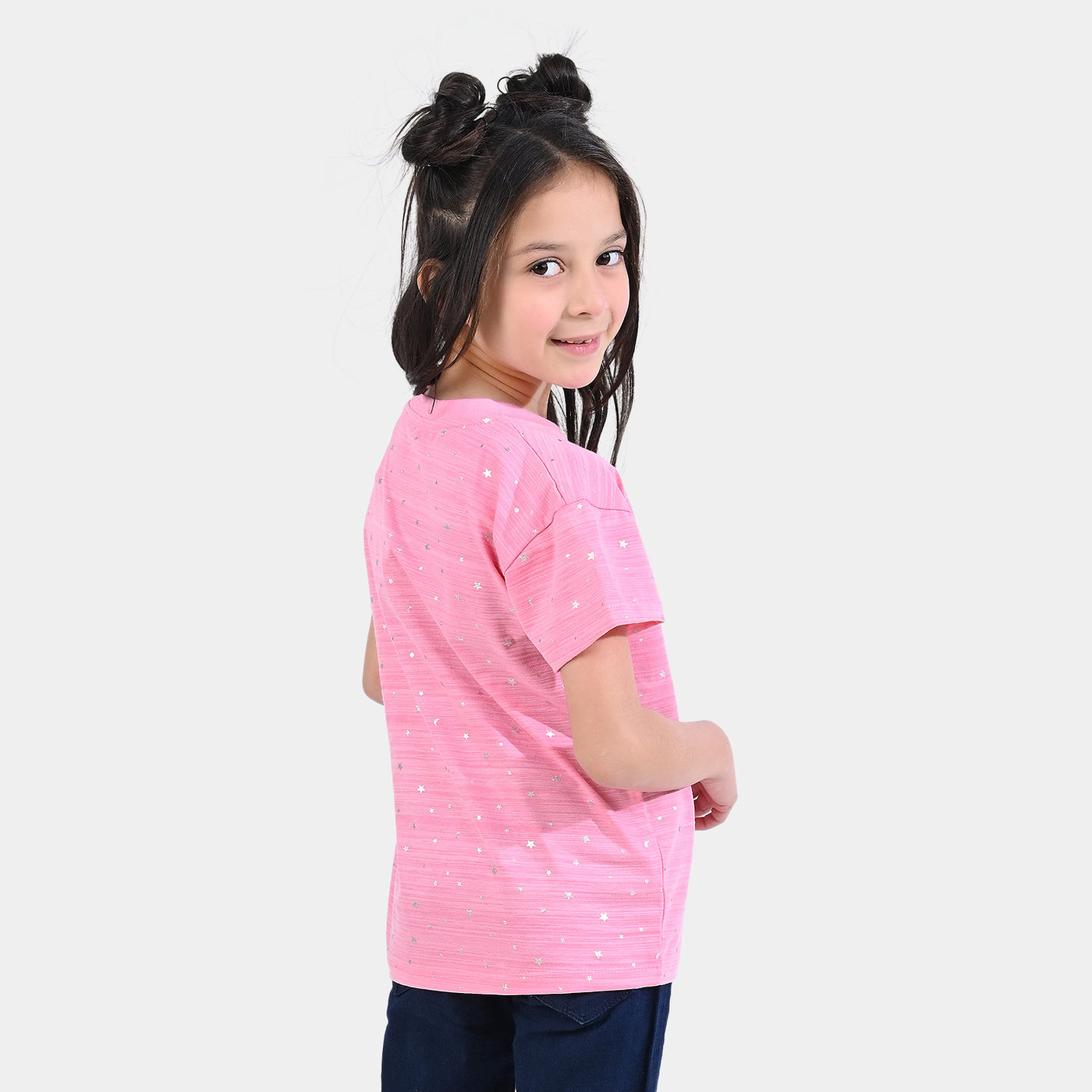 Girls Poly Cotton Jersey T-Shirt Character - Pink