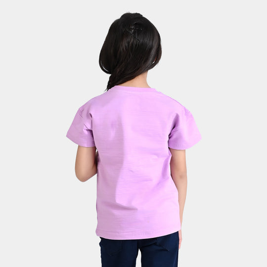 Girls Jacquard T-Shirt H/S Fruits - Purple