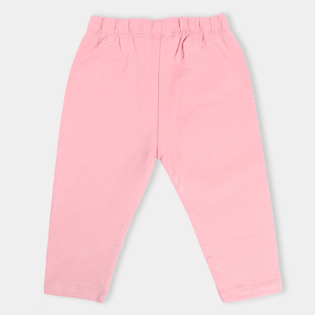 Infant Girls Lycra Jersey Basic Tights- Pink