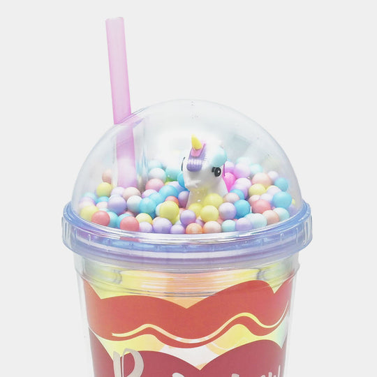 Fancy Straw Glass/Cup For Kids