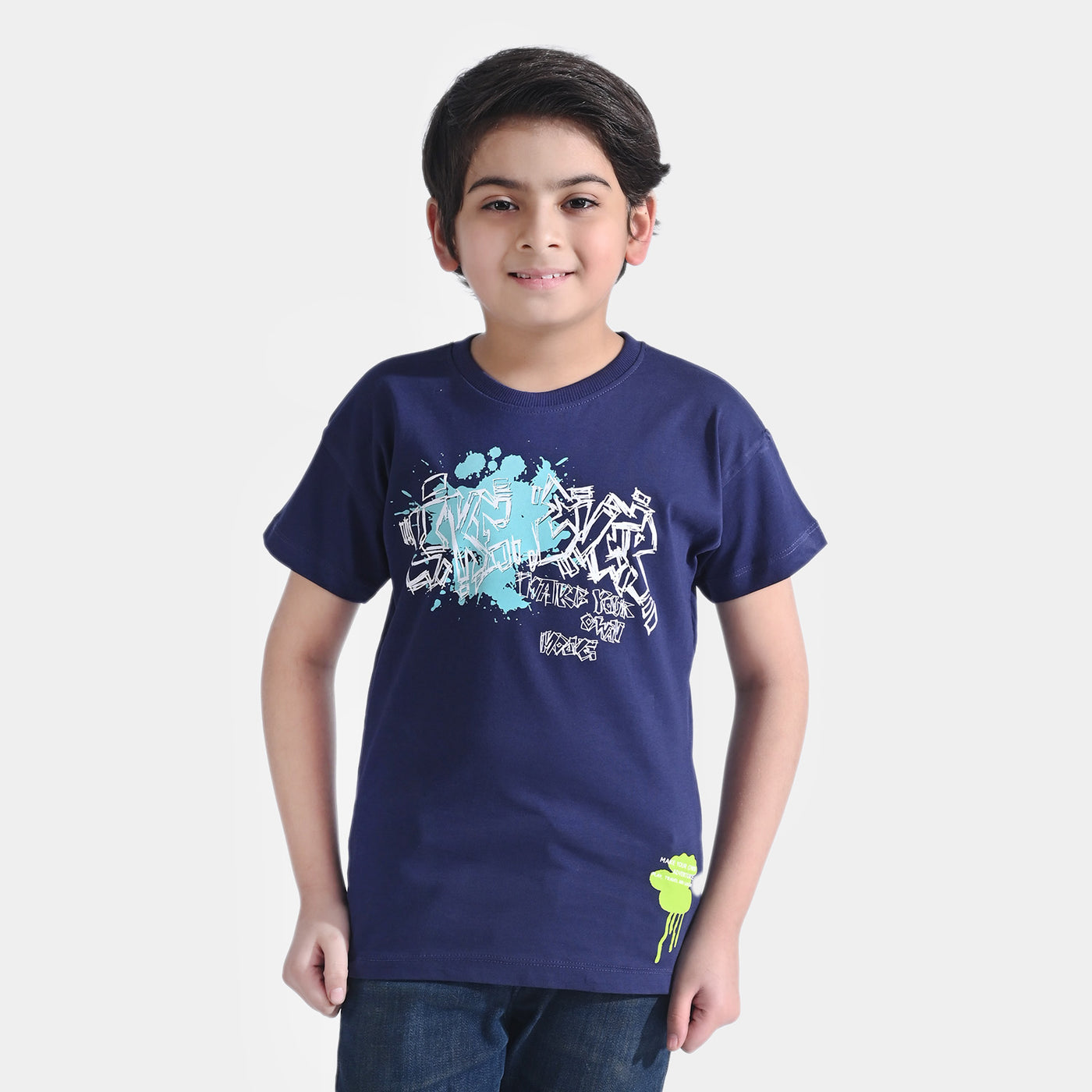 Boys Cotton Jersey T-Shirt H/S LIKE EVER | True Navy