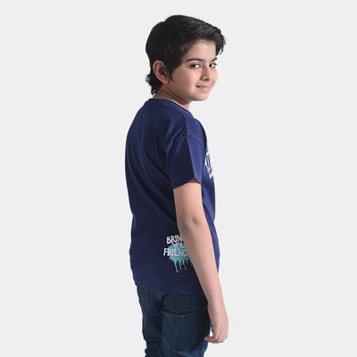 Boys Cotton Jersey T-Shirt H/S LIKE EVER | True Navy