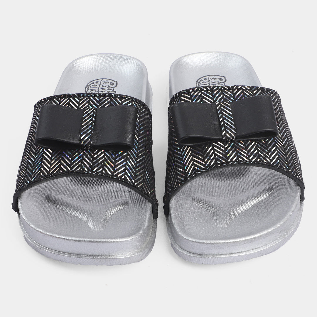 Girls Slipper CL-19-Black/Silver
