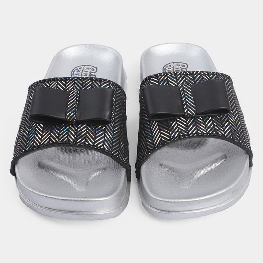 Girls Slipper CL-19-Black/Silver