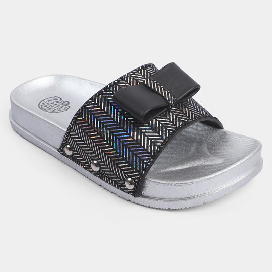 Girls Slipper CL-19-Black/Silver