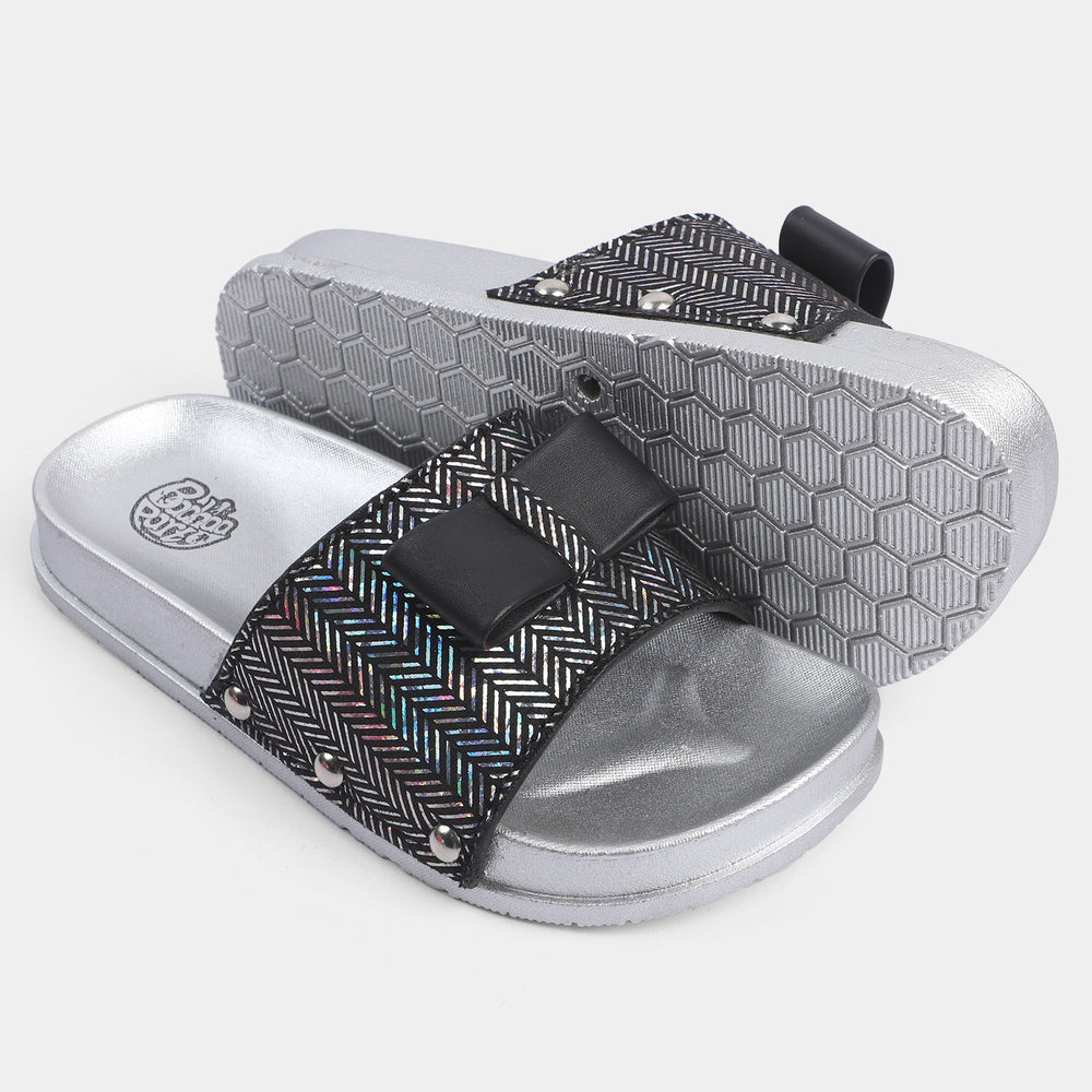 Girls Slipper CL-19-Black/Silver