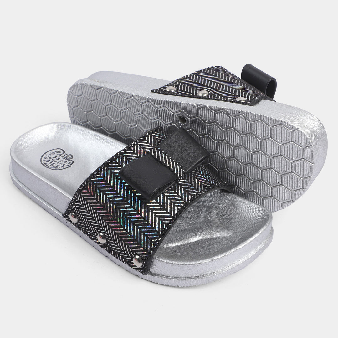 Girls Slipper CL-19-Black/Silver