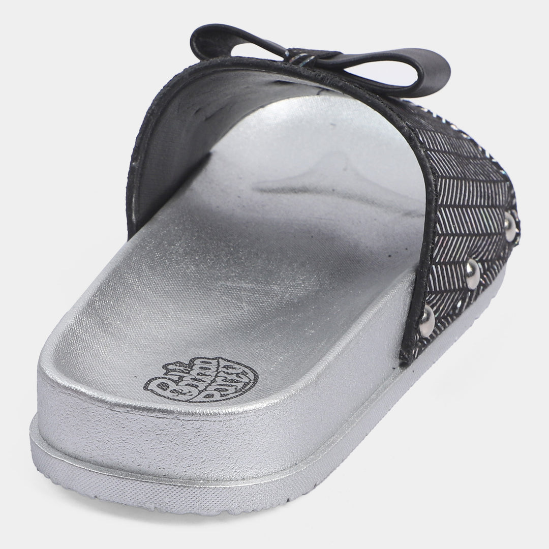 Girls Slipper CL-19-Black/Silver