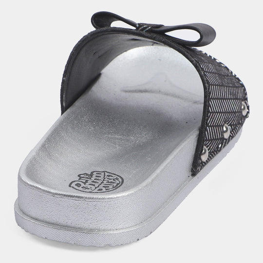 Girls Slipper CL-19-Black/Silver