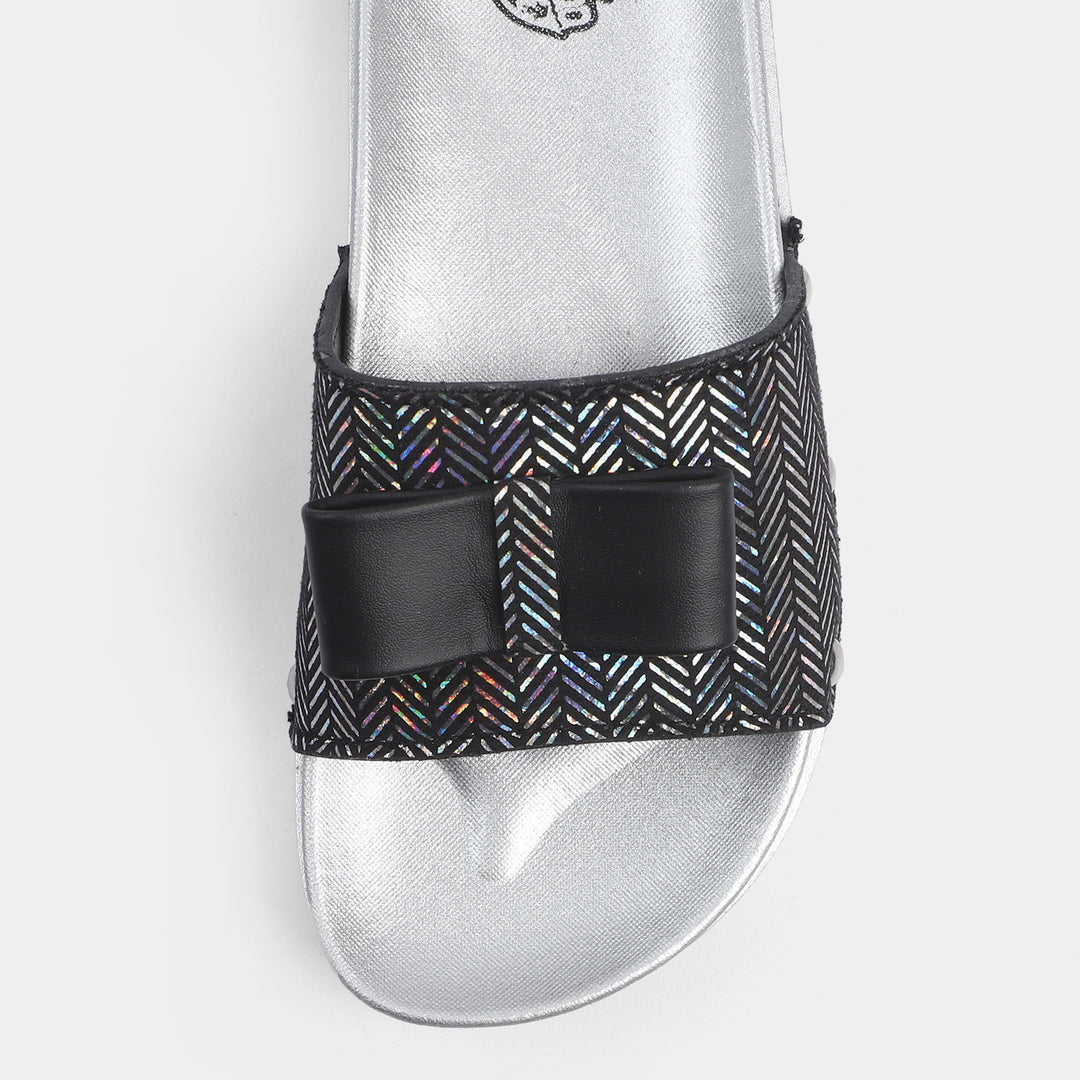 Girls Slipper CL-19-Black/Silver