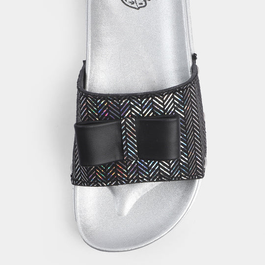 Girls Slipper CL-19-Black/Silver