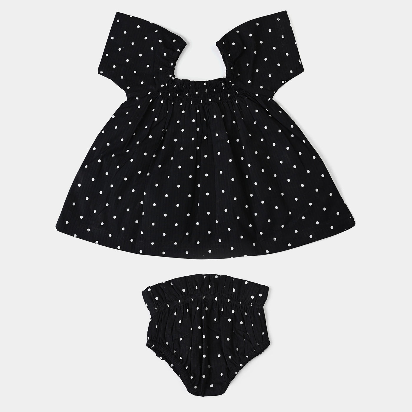 Infant Girls Woven Suit Polka Dots-BLACK