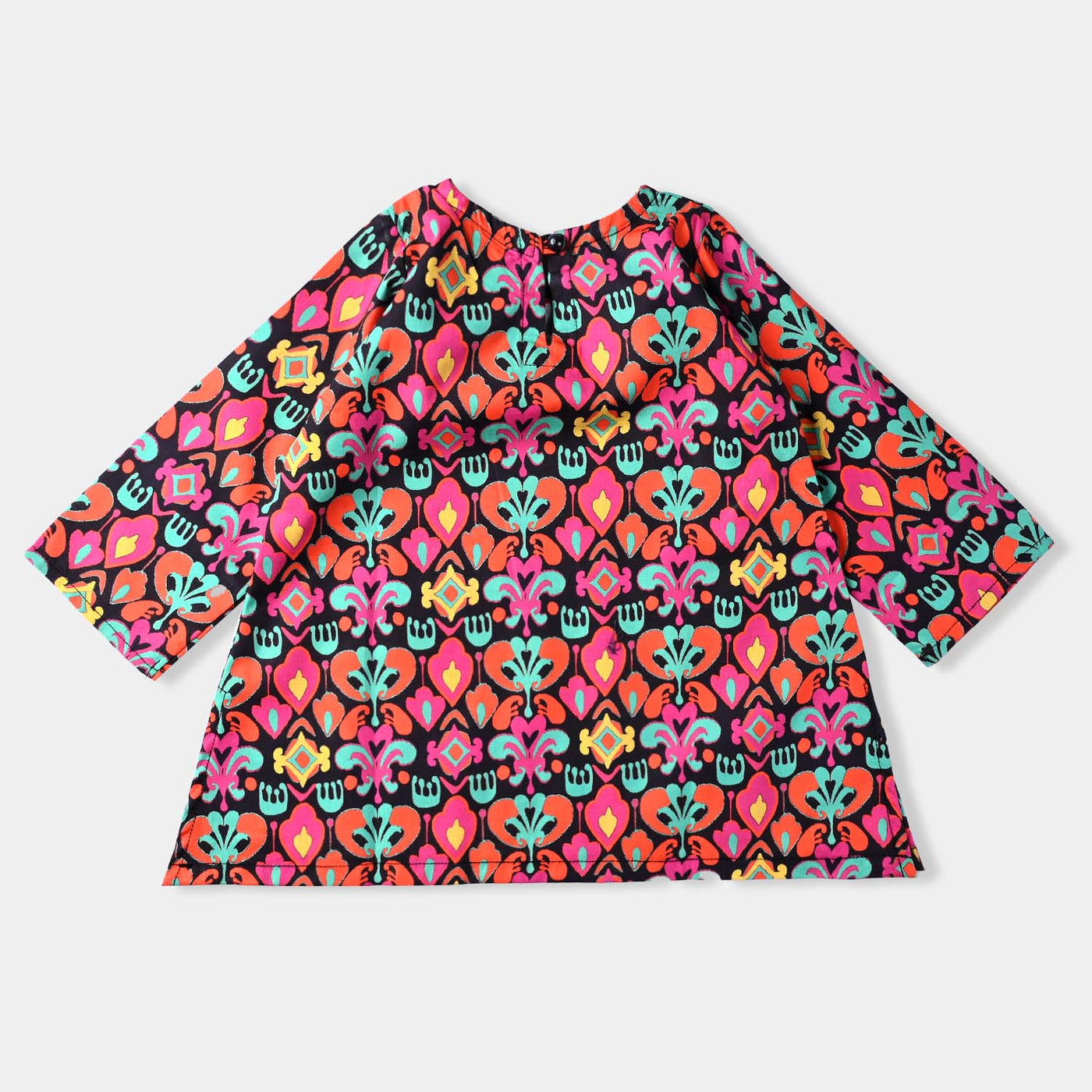 Infant Girls Cotton Poplin Printed 3 Pcs Suit Kailash-Multi