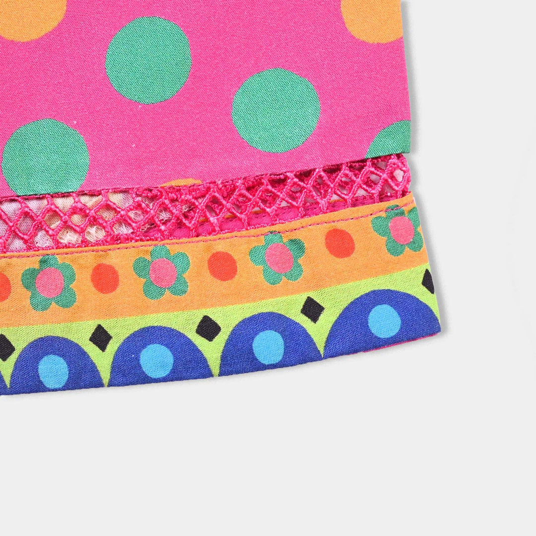 Infant Girls Cotton Poplin Printed 2 PCs Suit Pop art-Multi
