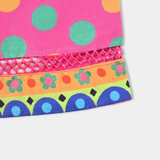 Infant Girls Cotton Poplin Printed 2 PCs Suit Pop art-Multi
